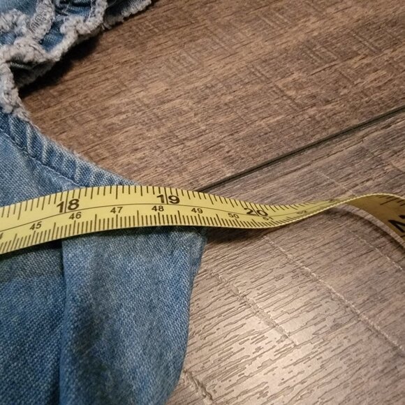 Vintage Ivy Jane (FKA - F.L. Malik)Size large. Denim crop top with ruffle trim M - Picture 3 of 3